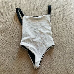 AYRA SWIM NWT Metallic Gray Swimsuit Med